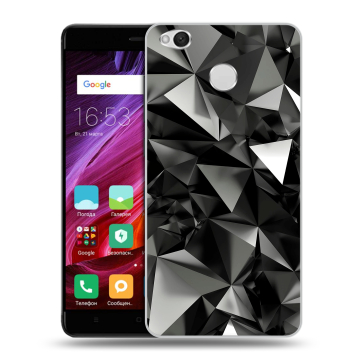Силиконовый противоударный чехол на Xiaomi RedMi 4X с принтом Черные кристаллы Силиконовый противоударный чехол на Xiaomi RedMi 4X с принтом Черные кристаллы