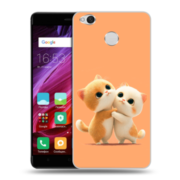Силиконовый противоударный чехол на Xiaomi RedMi 4X с принтом Милые котики Силиконовый противоударный чехол на Xiaomi RedMi 4X с принтом Милые котики