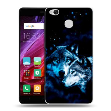 Силиконовый противоударный чехол на Xiaomi RedMi 4X с принтом Волки