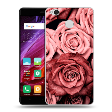 Силиконовый противоударный чехол на Xiaomi RedMi 4X с принтом Цветы розы