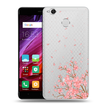 Силиконовый противоударный чехол на Xiaomi RedMi 4X с принтом Ветка сакуры Силиконовый противоударный чехол на Xiaomi RedMi 4X с принтом Ветка сакуры
