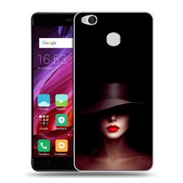 Силиконовый противоударный чехол на Xiaomi RedMi 4X с принтом Девушка в шляпе Силиконовый противоударный чехол на Xiaomi RedMi 4X с принтом Девушка в шляпе