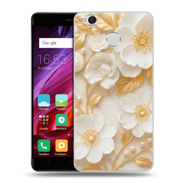 Силиконовый противоударный чехол на Xiaomi RedMi 4X с принтом Цветы Силиконовый противоударный чехол на Xiaomi RedMi 4X с принтом Цветы