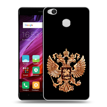 Силиконовый противоударный чехол на Xiaomi RedMi 4X с принтом Герб России золотой Силиконовый противоударный чехол на Xiaomi RedMi 4X с принтом Герб России золотой
