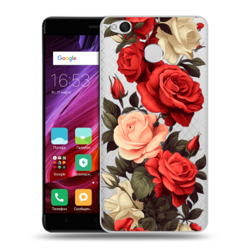 Силиконовый противоударный чехол на Xiaomi RedMi 4X с принтом Розы Силиконовый противоударный чехол на Xiaomi RedMi 4X с принтом Розы