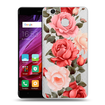 Силиконовый противоударный чехол на Xiaomi RedMi 4X с принтом Розы Силиконовый противоударный чехол на Xiaomi RedMi 4X с принтом Розы