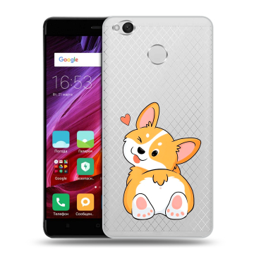 Силиконовый противоударный чехол на Xiaomi RedMi 4X с принтом Корги Силиконовый противоударный чехол на Xiaomi RedMi 4X с принтом Корги