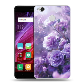 Силиконовый противоударный чехол на Xiaomi RedMi 4X с принтом Розы цветы Силиконовый противоударный чехол на Xiaomi RedMi 4X с принтом Розы цветы