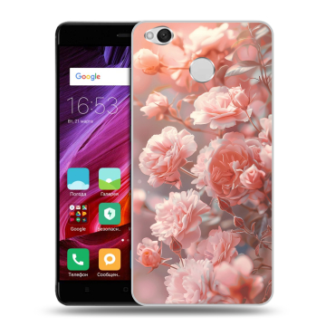 Силиконовый противоударный чехол на Xiaomi RedMi 4X с принтом Розовые розы Силиконовый противоударный чехол на Xiaomi RedMi 4X с принтом Розовые розы