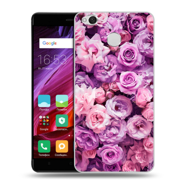 Силиконовый противоударный чехол на Xiaomi RedMi 4X с принтом лавандовые розы