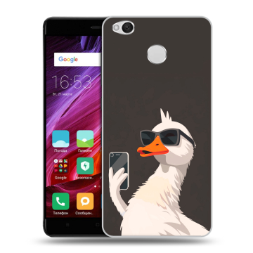 Силиконовый противоударный чехол на Xiaomi RedMi 4X с принтом утка в очках Силиконовый противоударный чехол на Xiaomi RedMi 4X с принтом утка в очках