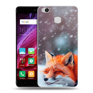 Силиконовый противоударный чехол на Xiaomi RedMi 4X с принтом лиса Силиконовый противоударный чехол на Xiaomi RedMi 4X с принтом лиса