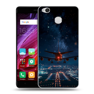 Силиконовый противоударный чехол на Xiaomi RedMi 4X с принтом самолет Силиконовый противоударный чехол на Xiaomi RedMi 4X с принтом самолет