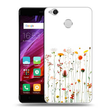 Силиконовый противоударный чехол на Xiaomi RedMi 4X с принтом цветы Силиконовый противоударный чехол на Xiaomi RedMi 4X с принтом цветы