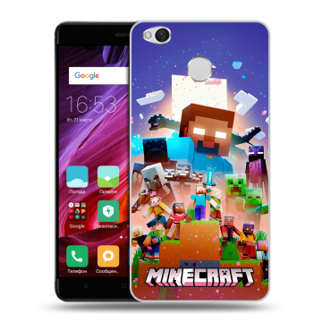 Силиконовый противоударный чехол на Xiaomi RedMi 4X с принтом Майнкрафт Minecraft Силиконовый противоударный чехол на Xiaomi RedMi 4X с принтом Майнкрафт Minecraft