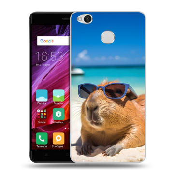 Силиконовый противоударный чехол на Xiaomi RedMi 4X с принтом Капибара