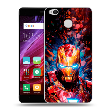 Силиконовый противоударный чехол на Xiaomi RedMi 4X с принтом Железный человек Ironman Силиконовый противоударный чехол на Xiaomi RedMi 4X с принтом Железный человек Ironman