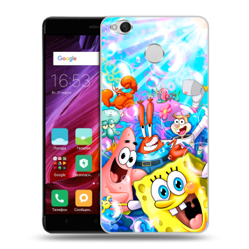 Силиконовый противоударный чехол на Xiaomi RedMi 4X с принтом спанчбоб спанч боб