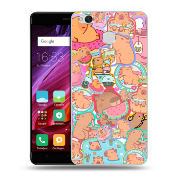 Силиконовый противоударный чехол на Xiaomi RedMi 4X с принтом капибары