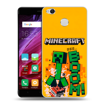 Силиконовый противоударный чехол на Xiaomi RedMi 4X с принтом Майнкрафт Minecraft Силиконовый противоударный чехол на Xiaomi RedMi 4X с принтом Майнкрафт Minecraft