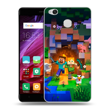 Силиконовый противоударный чехол на Xiaomi RedMi 4X с принтом Майнкрафт Minecraft Силиконовый противоударный чехол на Xiaomi RedMi 4X с принтом Майнкрафт Minecraft