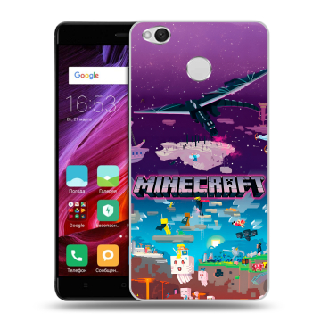 Силиконовый противоударный чехол на Xiaomi RedMi 4X с принтом Майнкрафт Minecraft Силиконовый противоударный чехол на Xiaomi RedMi 4X с принтом Майнкрафт Minecraft