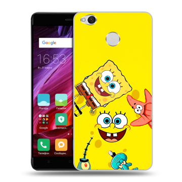 Силиконовый противоударный чехол на Xiaomi RedMi 4X с принтом Спанч боб Спанчбоб