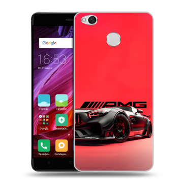Силиконовый противоударный чехол на Xiaomi RedMi 4X с принтом Мерседес Mercedes AMG