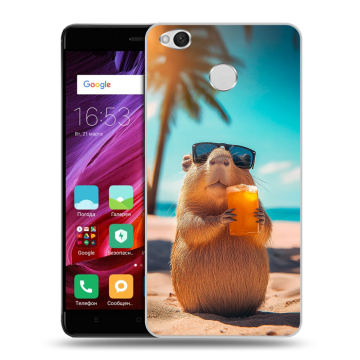 Силиконовый противоударный чехол на Xiaomi RedMi 4X с принтом Капибара