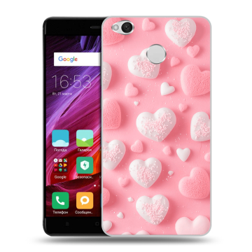 Силиконовый противоударный чехол на Xiaomi RedMi 4X с принтом Сердечки