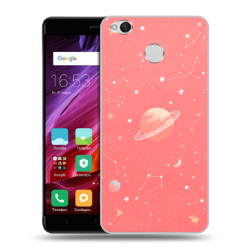 Силиконовый противоударный чехол на Xiaomi RedMi 4X с принтом Розовый космос