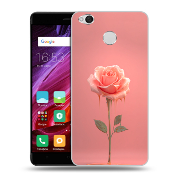 Силиконовый противоударный чехол на Xiaomi RedMi 4X с принтом Розовая роза
