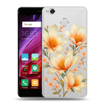 Силиконовый противоударный чехол на Xiaomi RedMi 4X с принтом Цветы
