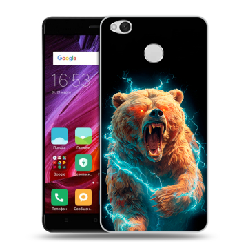 Силиконовый противоударный чехол на Xiaomi RedMi 4X с принтом Медведь
