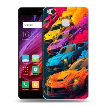 Силиконовый противоударный чехол на Xiaomi RedMi 4X с принтом Тачки