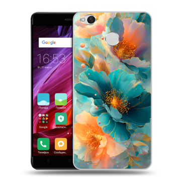 Силиконовый противоударный чехол на Xiaomi RedMi 4X с принтом Цветы