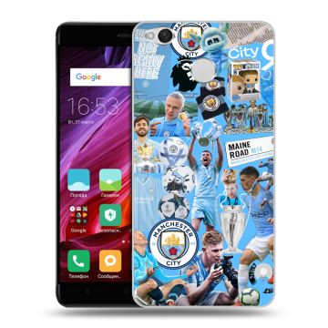 Силиконовый противоударный чехол на Xiaomi RedMi 4X с принтом Man City Манчестер Сити