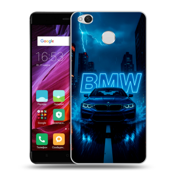 Силиконовый противоударный чехол на Xiaomi RedMi 4X с принтом BMW БМВ