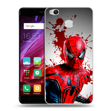 Силиконовый противоударный чехол на Xiaomi RedMi 4X с принтом Spiderman Человек паук Силиконовый противоударный чехол на Xiaomi RedMi 4X с принтом Spiderman Человек паук
