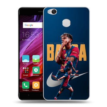 Силиконовый противоударный чехол на Xiaomi RedMi 4X с принтом Барселона Barca Yamal Силиконовый противоударный чехол на Xiaomi RedMi 4X с принтом Барселона Barca Yamal