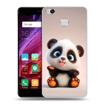Силиконовый противоударный чехол на Xiaomi RedMi 4X с принтом милая панда Силиконовый противоударный чехол на Xiaomi RedMi 4X с принтом милая панда