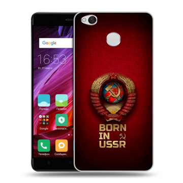 Силиконовый противоударный чехол на Xiaomi RedMi 4X с принтом Флаг Герб СССР