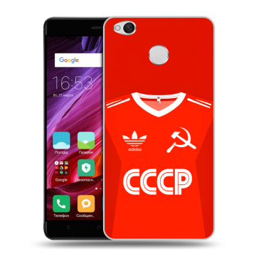 Силиконовый противоударный чехол на Xiaomi RedMi 4X с принтом Флаг Герб СССР