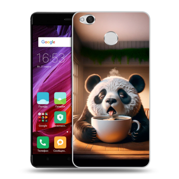Силиконовый противоударный чехол на Xiaomi RedMi 4X с принтом смешная панда Силиконовый противоударный чехол на Xiaomi RedMi 4X с принтом смешная панда