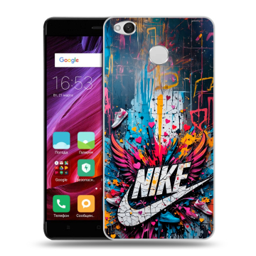 Силиконовый противоударный чехол на Xiaomi RedMi 4X с принтом Nike Найк