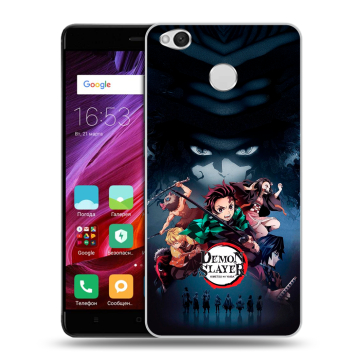 Силиконовый противоударный чехол на Xiaomi RedMi 4X с принтом Demon Slayer Клинок рассекающий демонов