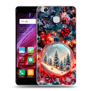 Силиконовый противоударный чехол на Xiaomi RedMi 4X с принтом Новый год