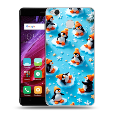 Силиконовый противоударный чехол на Xiaomi RedMi 4X с принтом Новый год