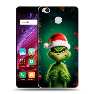 Силиконовый противоударный чехол на Xiaomi RedMi 4X с принтом Гринч Новый год Рождество