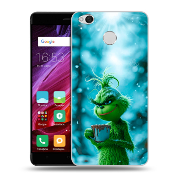 Силиконовый противоударный чехол на Xiaomi RedMi 4X с принтом Новый год гринч